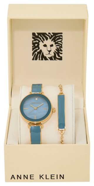 Thumbnail 1: ANNE KLEIN Anne Klein Womens 2 Pc Round Dial Watch & Bracelet Set 