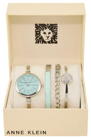 Thumbnail 1: ANNE KLEIN Anne Klein Womens 4 Pc Round Dial Watch & Bracelet Set 