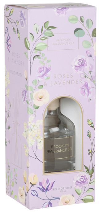 Thumbnail 1: BROOKLYN FRAGRANCE Brooklyn Fragrance Co. Roses Lavender Reed Diffuser 