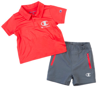 Thumbnail 1: Champion Champion Baby Boys 2 Pc Logo Polo & Shorts Set 