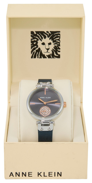 Thumbnail 1: ANNE KLEIN Anne Klein Womens Leather Round Dial Watch 
