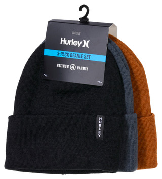 Thumbnail 1: Hurley Hurley Mens Calm Water Beanie - 3 Pack 