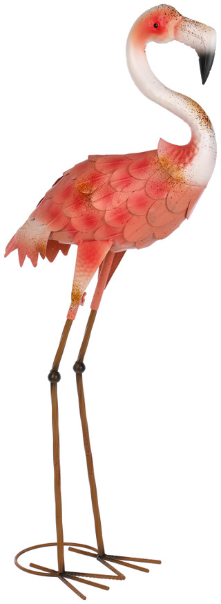 Thumbnail 1: Coastal Home Coastal Home 32 in Metal Flamingo Garden Figurine Decor 