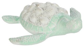 Thumbnail 1: Fancy That Fancy That 7 in Resin Sea Turtle with Shells Home Accent 