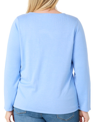 Thumbnail 2: Tint & Shadow Tint & Shadow Plus Long Sleeve Pointelle Sweater 