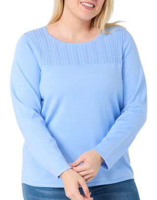 Thumbnail 3: Tint & Shadow Tint & Shadow Plus Long Sleeve Pointelle Sweater 