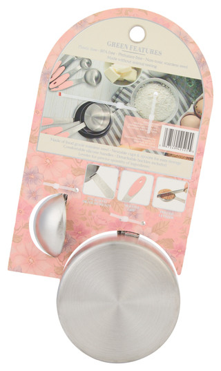 Thumbnail 2: GOURMET KITCHEN Gourmet Kitchen Stainless Steel Measuring Cup Spoon Set 