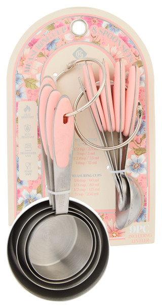 Thumbnail 1: GOURMET KITCHEN Gourmet Kitchen Stainless Steel Measuring Cup Spoon Set 
