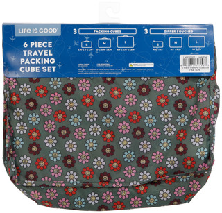 Thumbnail 3: Life is Good Life Is Good 6 Pc Travel Happy Daisy Packing Cube Set 