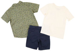 Thumbnail 2: Weatherproof Weatherproof Little Boys 3 Pc Short Sleeve Tops Shorts Set 