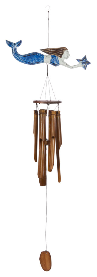 Thumbnail 1: JD Yeatts JD Yeatts 35 in Bamboo Mermaid Wind Chime 