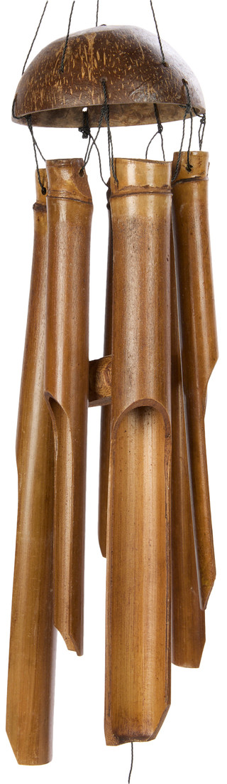 Thumbnail 2: JD Yeatts JD Yeatts 31 in Bamboo Tiered Turtle Coco Top Wind Chime 