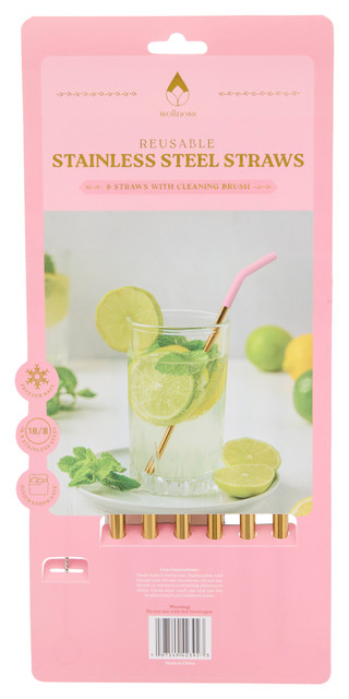 Thumbnail 2: GOURMET HOME PRODUCTS Gourmet Home 6 Pk Reusable Stainless Steel Straws 