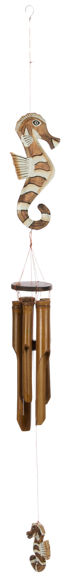 Thumbnail 1: JD Yeatts JD Yeatts 34 in Bamboo Wood Seahorse Wind Chime 