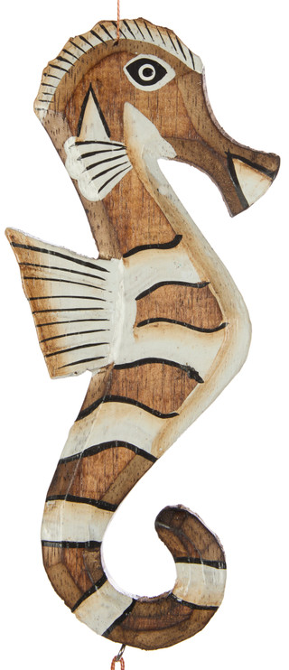 Thumbnail 4: JD Yeatts JD Yeatts 34 in Bamboo Wood Seahorse Wind Chime 