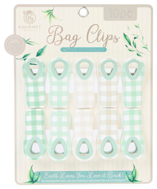 Thumbnail 1: GOURMET KITCHEN Gourmet Kitchen 10 Pk Gingham Magnetic Bag Clips 