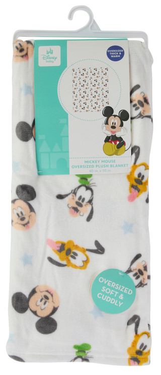 Thumbnail 1: Disney 40x50 Mickey Mouse Print Baby Blanket 