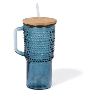 Thumbnail 1: Home Essentials Home Essentials 34 oz Glass Travel Tumbler with Straw Lid 