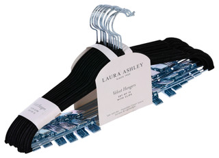 Thumbnail 2: Laura Ashley Laura Ashley 12 Pk Non-Slip With Clips Velvet Hangers 