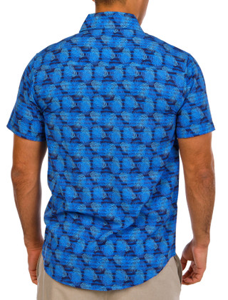 Thumbnail 2: Anglr Anglr Mens Short Sleeve Tropical Button Down Shirt 