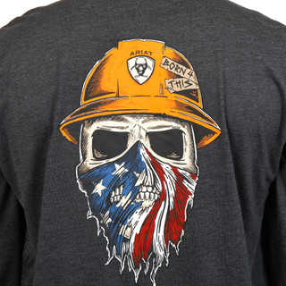Thumbnail 4: ARIAT REBAR Ariat Rebar Mens Long Sleeve Workman Born 4 This Tee 
