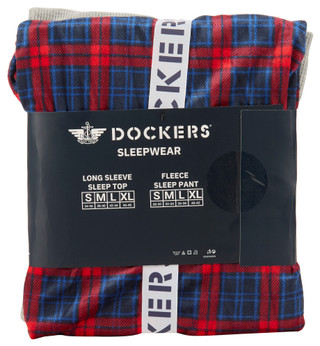 Thumbnail 3: Dockers Dockers Mens 2 Pc Plaid Pajama Top Pants Lounging Sleep Set 