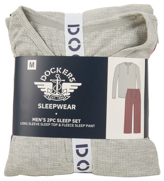 Thumbnail 1: Dockers Dockers Mens 2 Pc Plaid Pajama Top Pants Lounging Sleep Set 