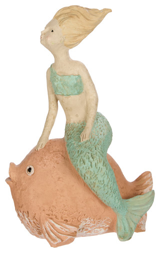 Thumbnail 2: Fancy That Fancy That 12 in Mermaid On Fish Figurine 