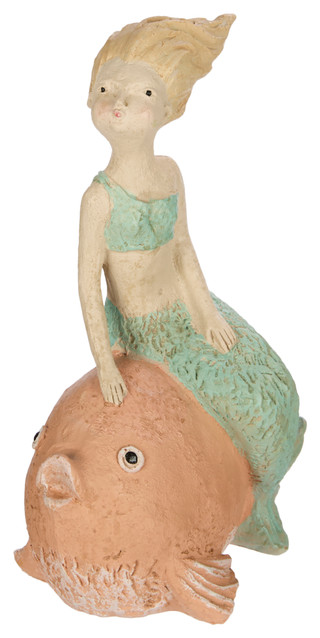 Thumbnail 1: Fancy That Fancy That 12 in Mermaid On Fish Figurine 