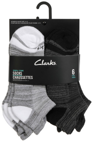 Thumbnail 1: Clarks Clarks Womens 6 Pk Half Cushion Low Cut Socks 