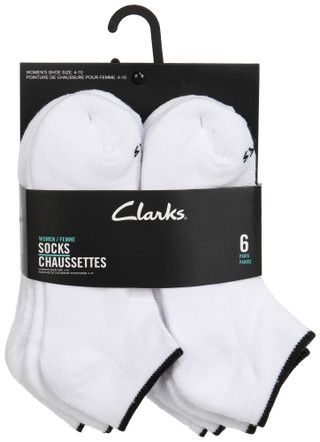 Thumbnail 1: Clarks Clarks Womens 6 Pk Piped Half Cushion Low Cut Socks 