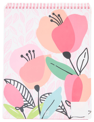 Thumbnail 2: STEEL MILL & CO Steel Mill & Co Pink Poppy Large Top Spiral Lined Notebook 