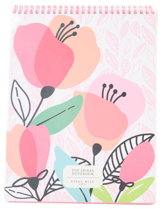 Thumbnail 1: STEEL MILL & CO Steel Mill & Co Pink Poppy Large Top Spiral Lined Notebook 