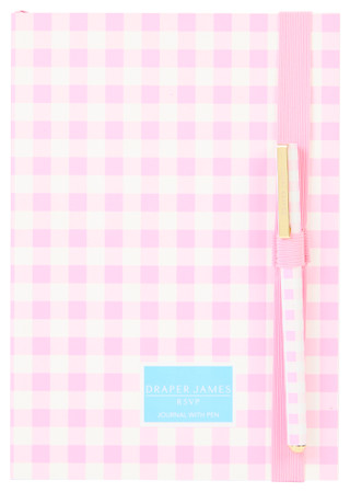 Thumbnail 1: Draper James Draper James 2 Pc Pink Gingham Journal & Pen Set 