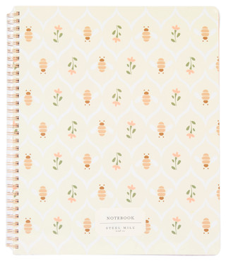 Thumbnail 1: STEEL MILL & CO Steel Mill & Co Bees Large Spiral Lined Notebook 