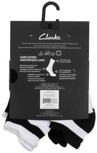 Thumbnail 2: Clarks Clarks Womens 6 Pk Half Cushion Low Cut Socks 
