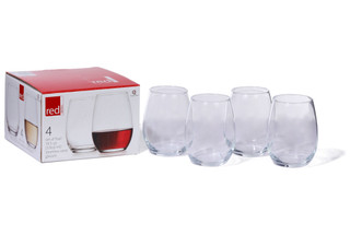 Thumbnail 1: Home Essentials Home Essentials 4 Pk Red Series Stemless Wine Glasses 