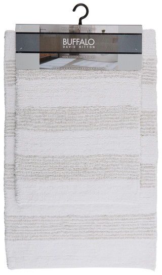 Thumbnail 1: Buffalo Buffalo 2-Piece Melange Stripe Bath Rug Set 
