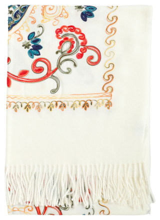 Thumbnail 2: Jessica McClintock Jessica McClintock Embroidered Tonal Floral Shawl 