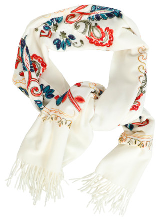 Thumbnail 1: Jessica McClintock Jessica McClintock Embroidered Tonal Floral Shawl 
