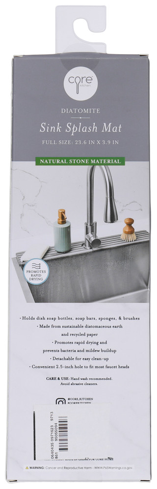 Thumbnail 2: CORE KITCHEN Core Kitchen Ribbed Diatomite Sink Splash Mat 