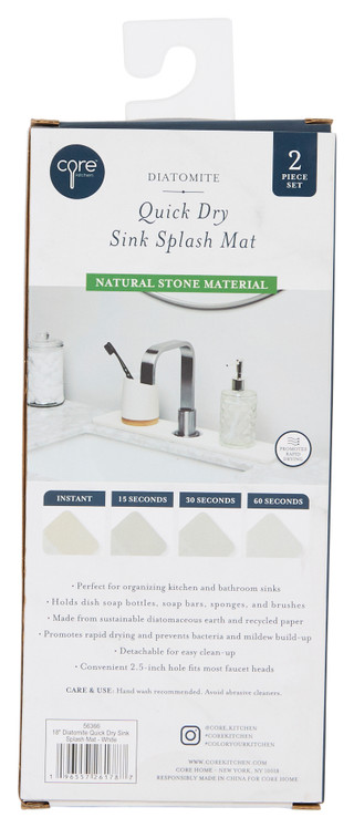 Thumbnail 2: CORE KITCHEN Core Kitchen 2 Pk Diatomite Quick Dry Sink Splash Mats 