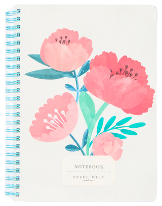 Thumbnail 1: STEEL MILL & CO Steel Mill & Co Poppy Bouquet Spiral Lined Mini Notebook 