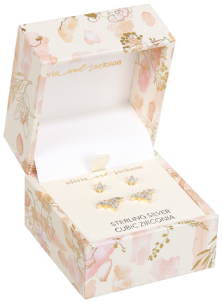 Thumbnail 1: OLIVIA & JACKSON Olivia & Jackson 2 Pc Gold Tone Stud Earrings 