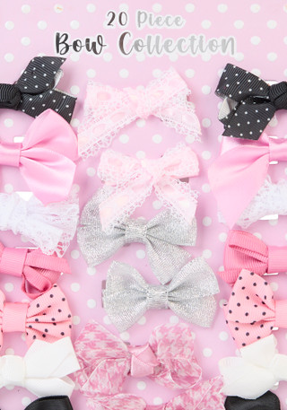 Thumbnail 2: Capelli Capelli Baby Girls 20 Pc Hair Bows Set 