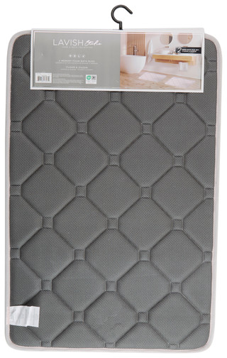 Thumbnail 2: Lavish Lavish 2-Piece Lux Tile Memory Foam Bath Rug Set 