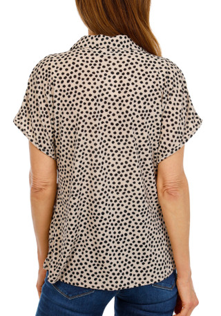 Thumbnail 2: Cure. Women's Polka Dot Tie Front Top 