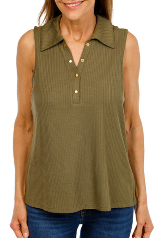 Thumbnail 1: RIO & RIAN Women's Sleeveless Ribbed Top 
