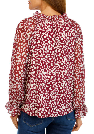 Thumbnail 2: Notations Women's Long Sleeve Print Top 