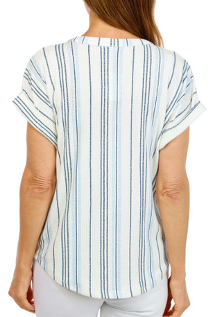 Thumbnail 2: Cure. Women's Short Sleeve Striped Top 